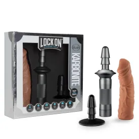 Lock On By Blush® | Karbonite Realistic Mocha 7.75-Inch Long Dildo With Suction Cup Adapter & Handle