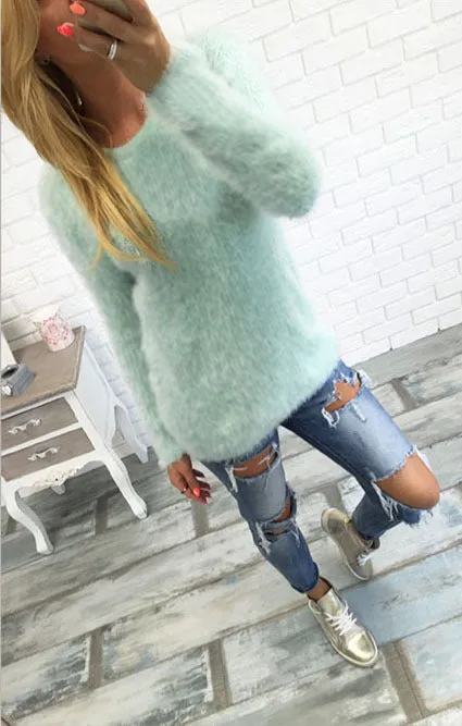 Long Sleeve Fuffy Sweater