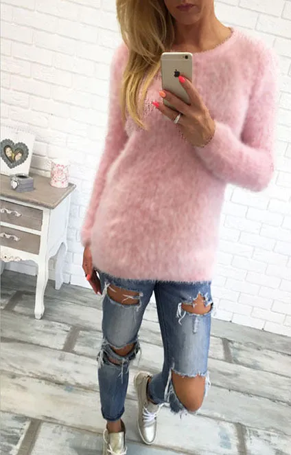 Long Sleeve Fuffy Sweater