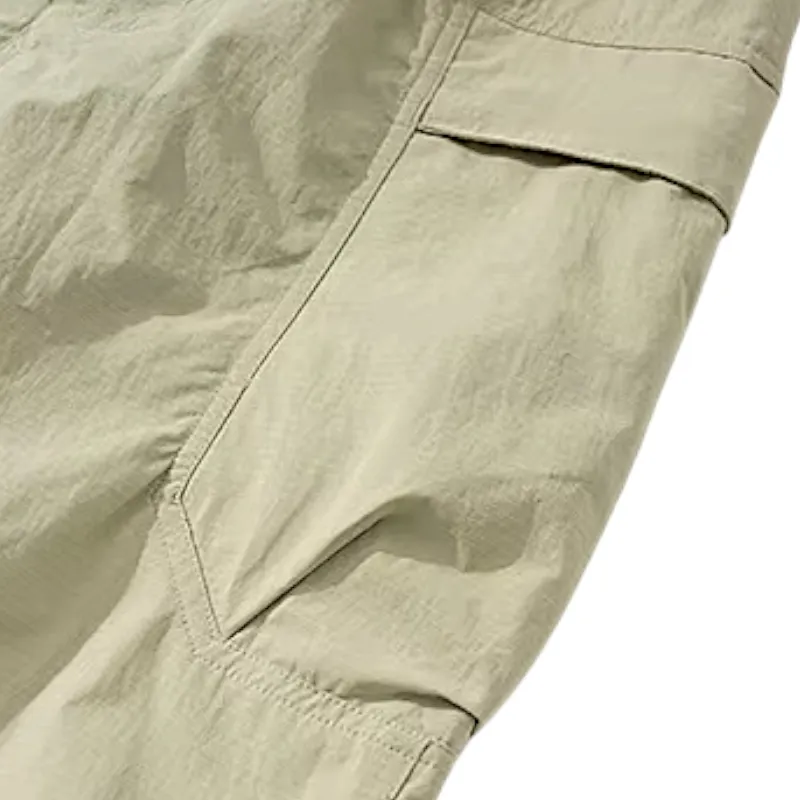 Loose fit technical cargo pant with self belt