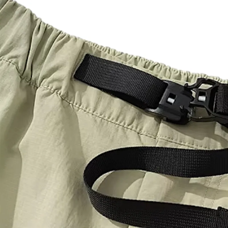 Loose fit technical cargo pant with self belt