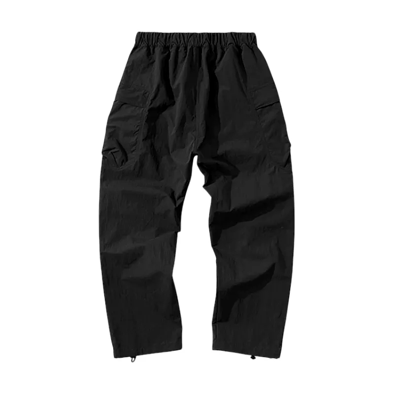 Loose fit technical cargo pant with self belt