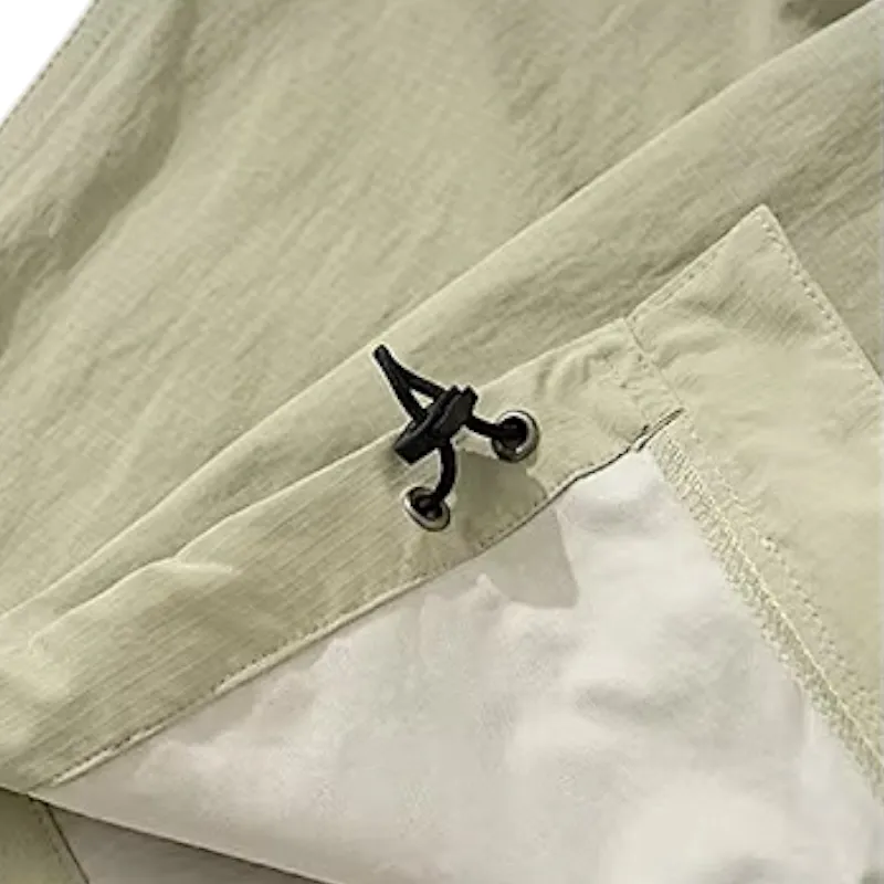 Loose fit technical cargo pant with self belt