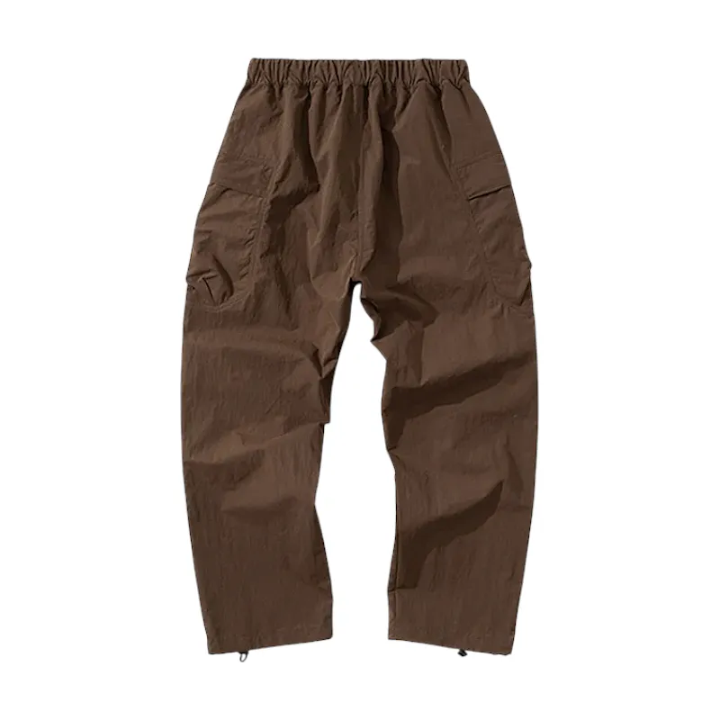 Loose fit technical cargo pant with self belt