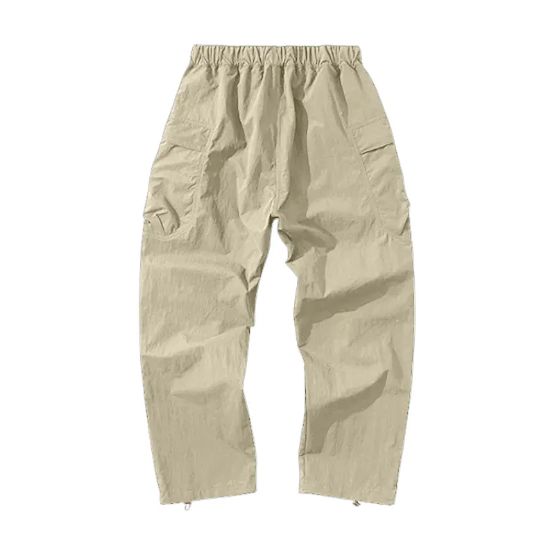 Loose fit technical cargo pant with self belt