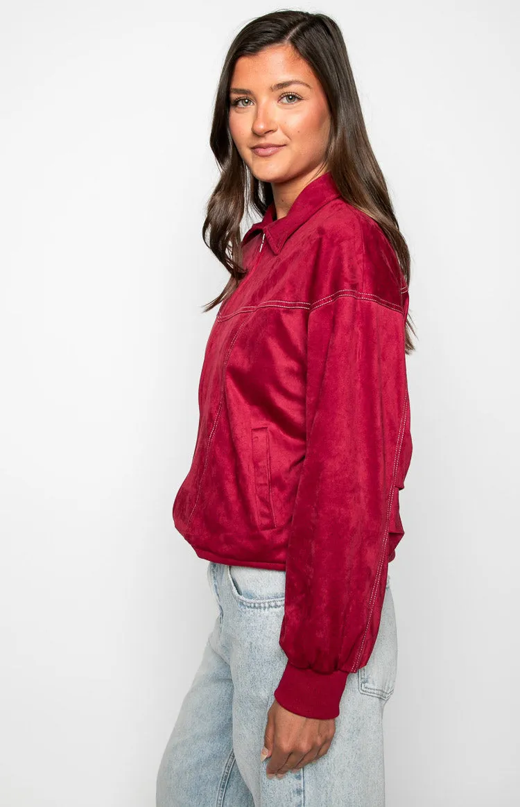 Lui Red Bomber Jacket