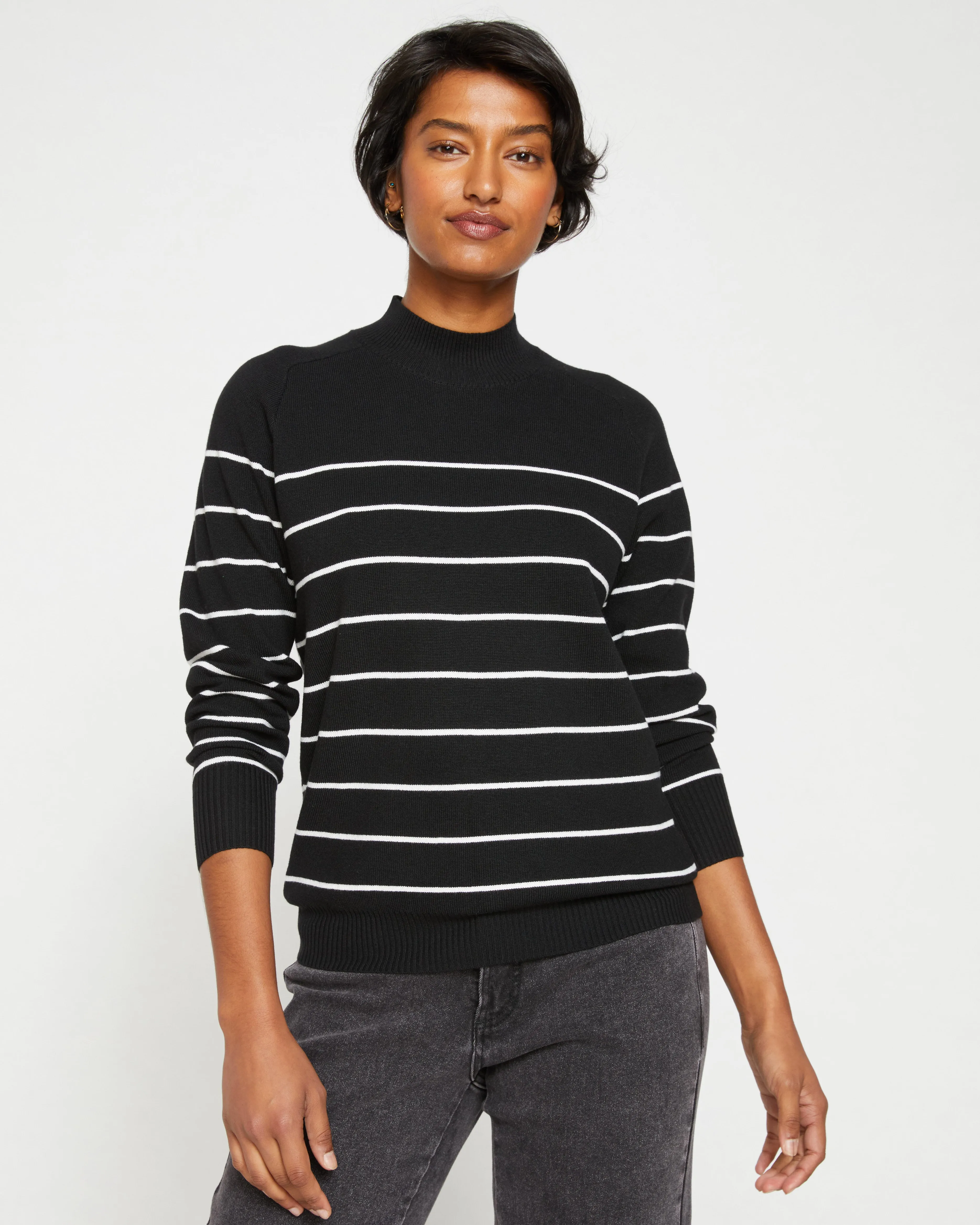 Mariniere Eco Relaxed Core Sweater - Black/White