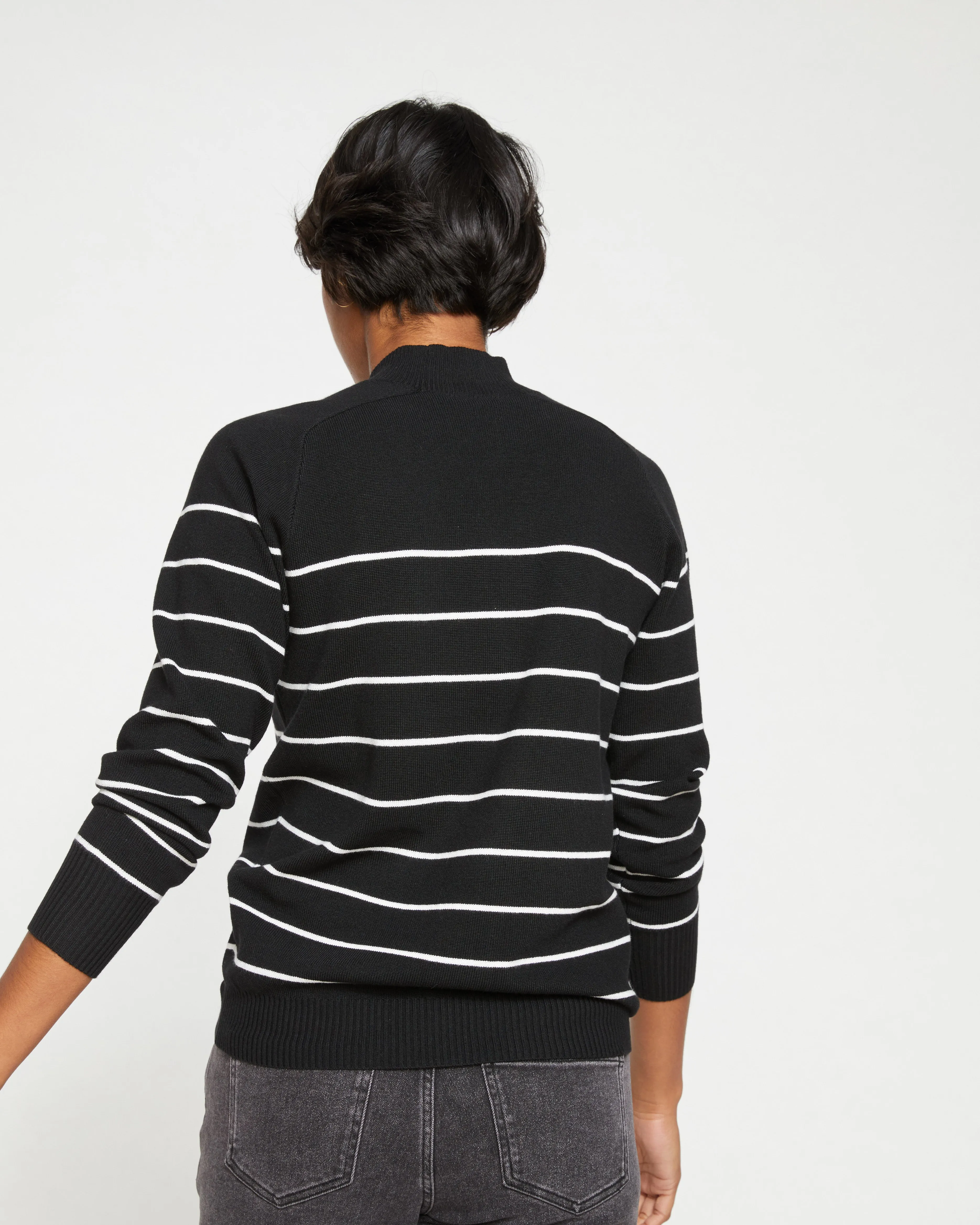 Mariniere Eco Relaxed Core Sweater - Black/White