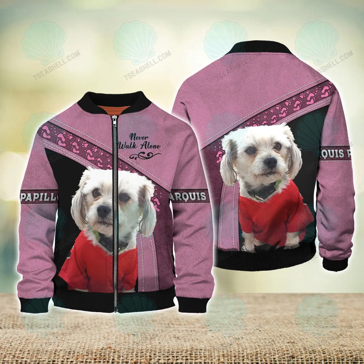 Marquis Papillon Never Walk Alone 3D Full Print Shirts, Christmas Dog Memorial Gifts for loss of Dog