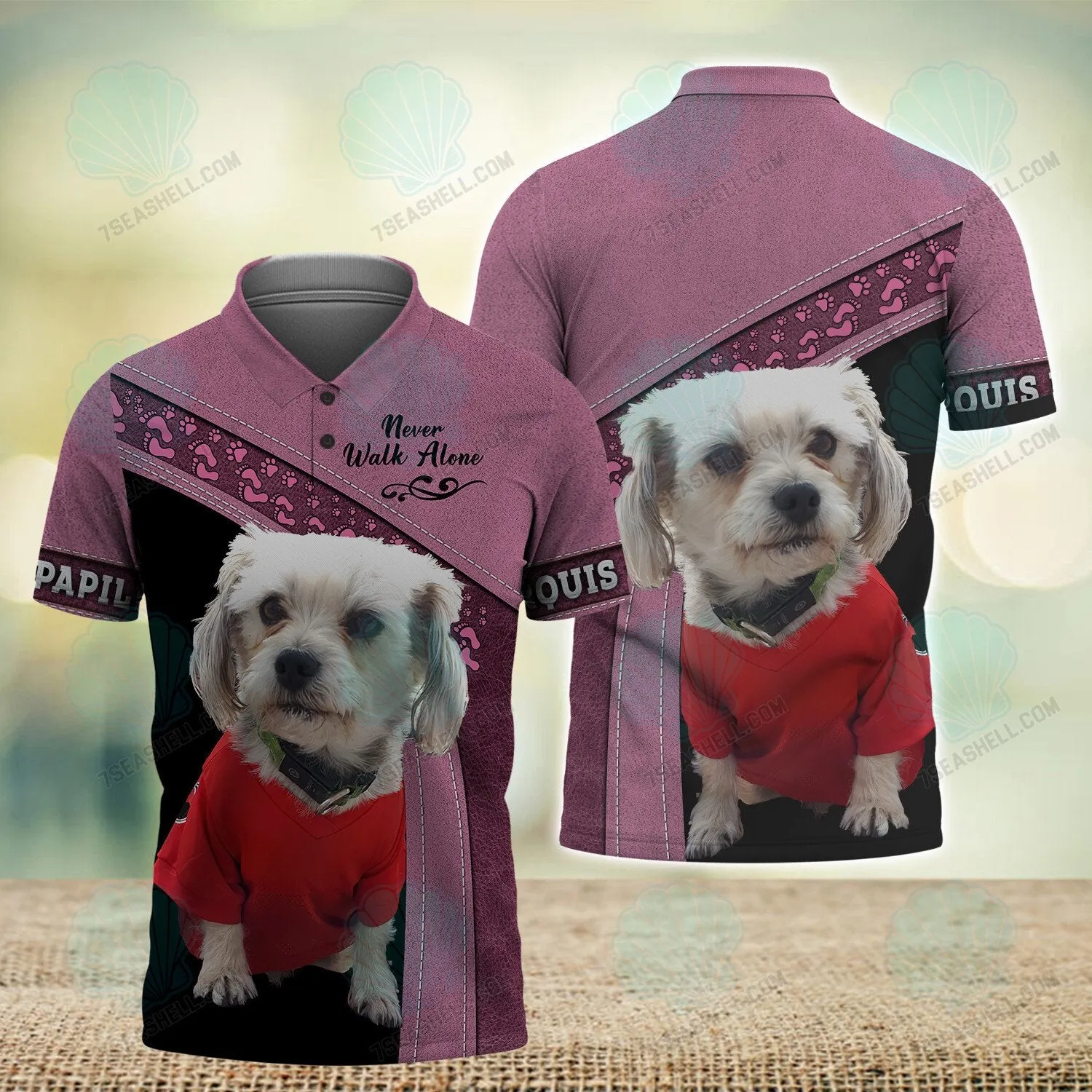 Marquis Papillon Never Walk Alone 3D Full Print Shirts, Christmas Dog Memorial Gifts for loss of Dog