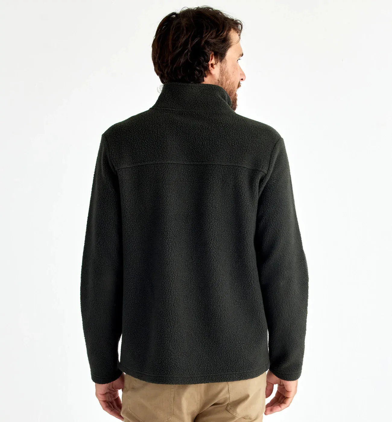 Men's Bamboo Sherpa Fleece Quarter Zip - Onyx