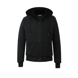 Men's Black Hoodie with Black Removable Fur