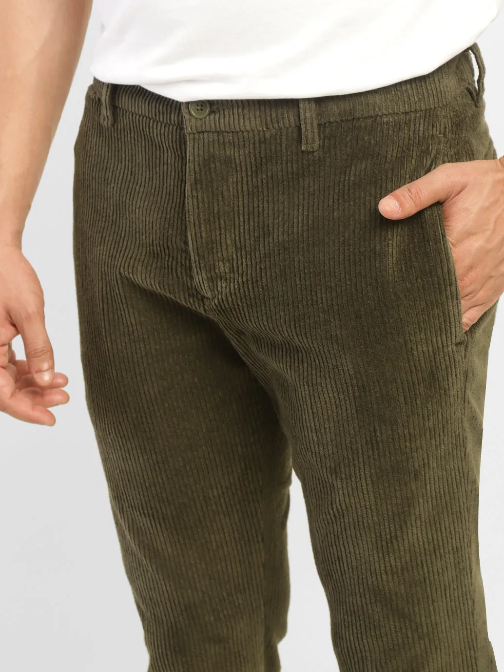 Men's Green Regular Fit Trousers