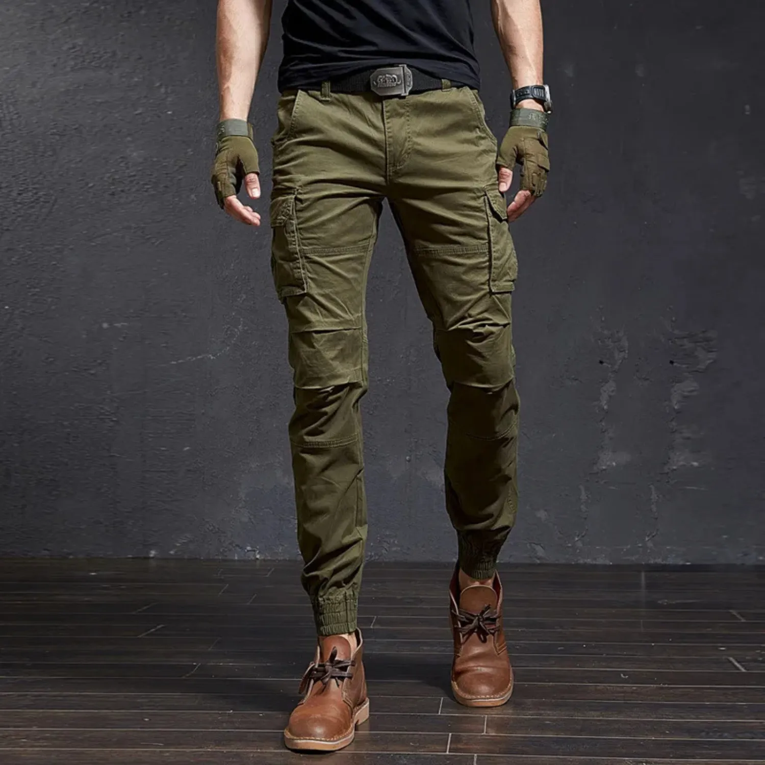 Men's Military-style Skinny Long Cargo Pants  | Perfect for All Seasons