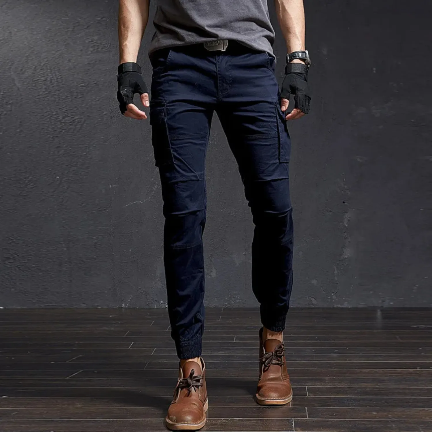 Men's Military-style Skinny Long Cargo Pants  | Perfect for All Seasons