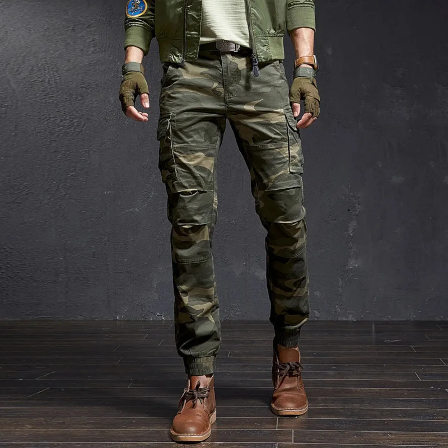 Men's Military-style Skinny Long Cargo Pants  | Perfect for All Seasons