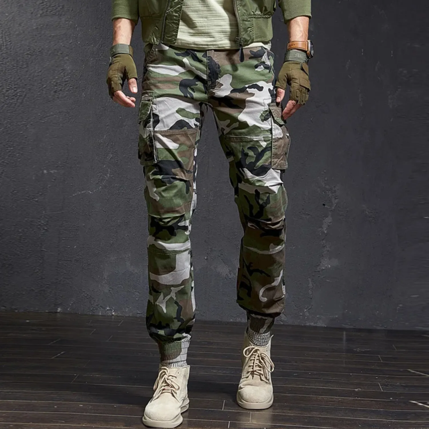 Men's Military-style Skinny Long Cargo Pants  | Perfect for All Seasons