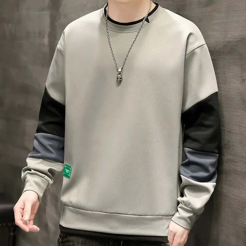 Men's Plush Sweater Casual Fashion Versatile Long Sleeve Sweatshirt