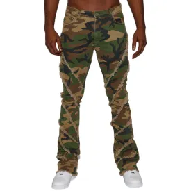 Men's Retro Casual Camouflage Raw Edge Cargo Pants 85310002F