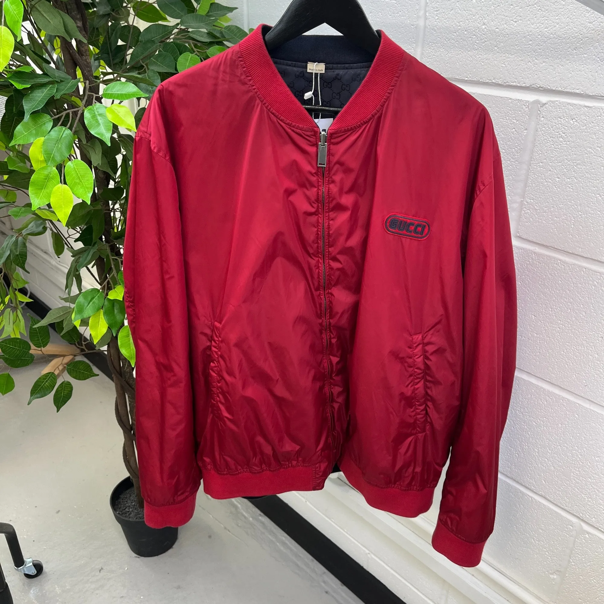 Men's Reversible Gg Bomber Jacket Red Size IT 58 / XXXXL