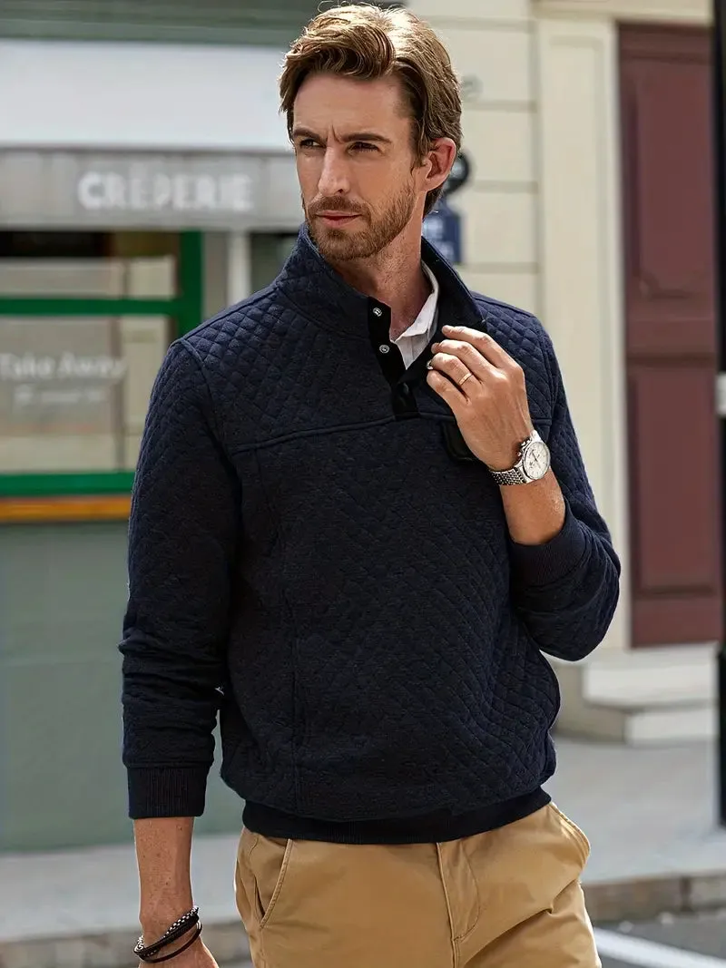 Men's Stylish Button-Up Knitted Jumper for Versatile Outfits | Ideal for Autumn/Winter