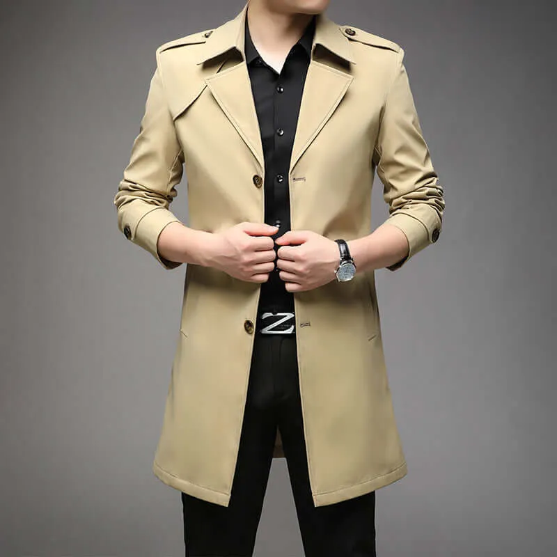 Mid-length Trench Coat Men's Casual Suit