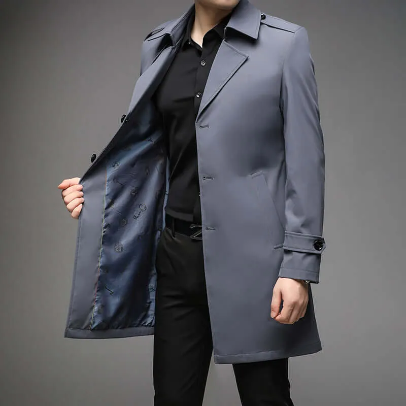 Mid-length Trench Coat Men's Casual Suit