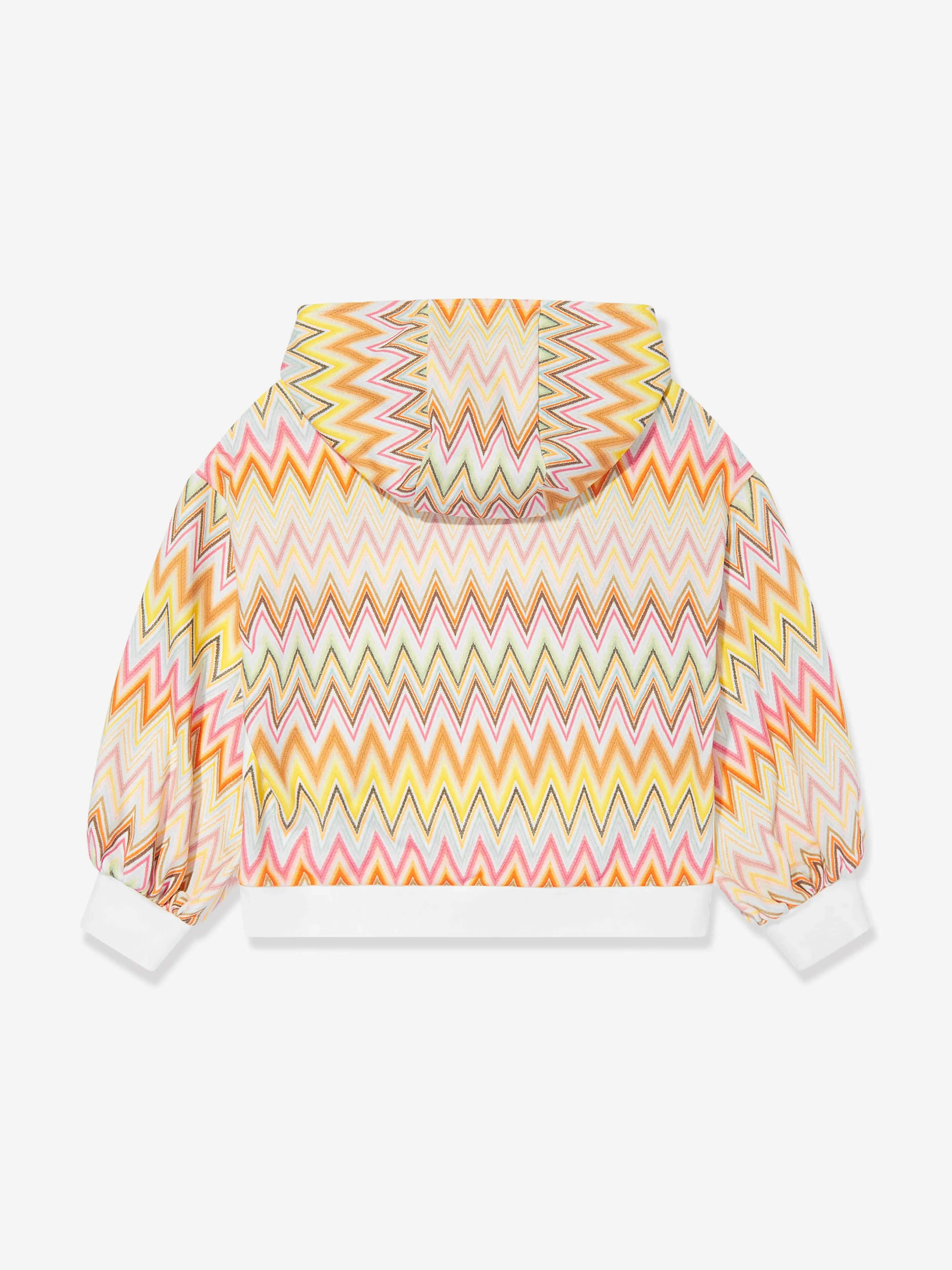 Missoni Girls Zigzag Logo Hoodie in Ivory