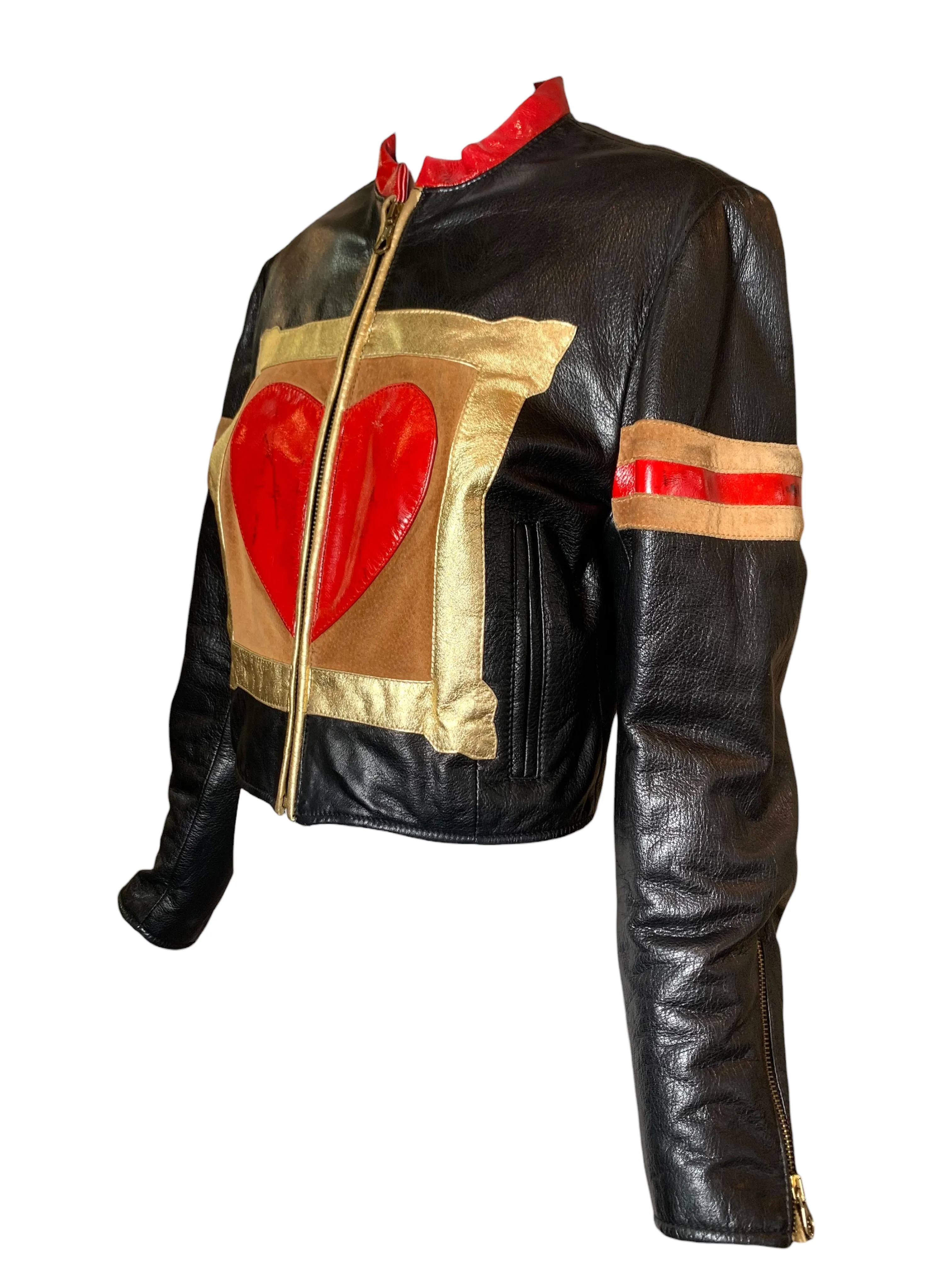 Moschino F/W 1990/1991 "Art Is Love" Leather Bomber Jacket