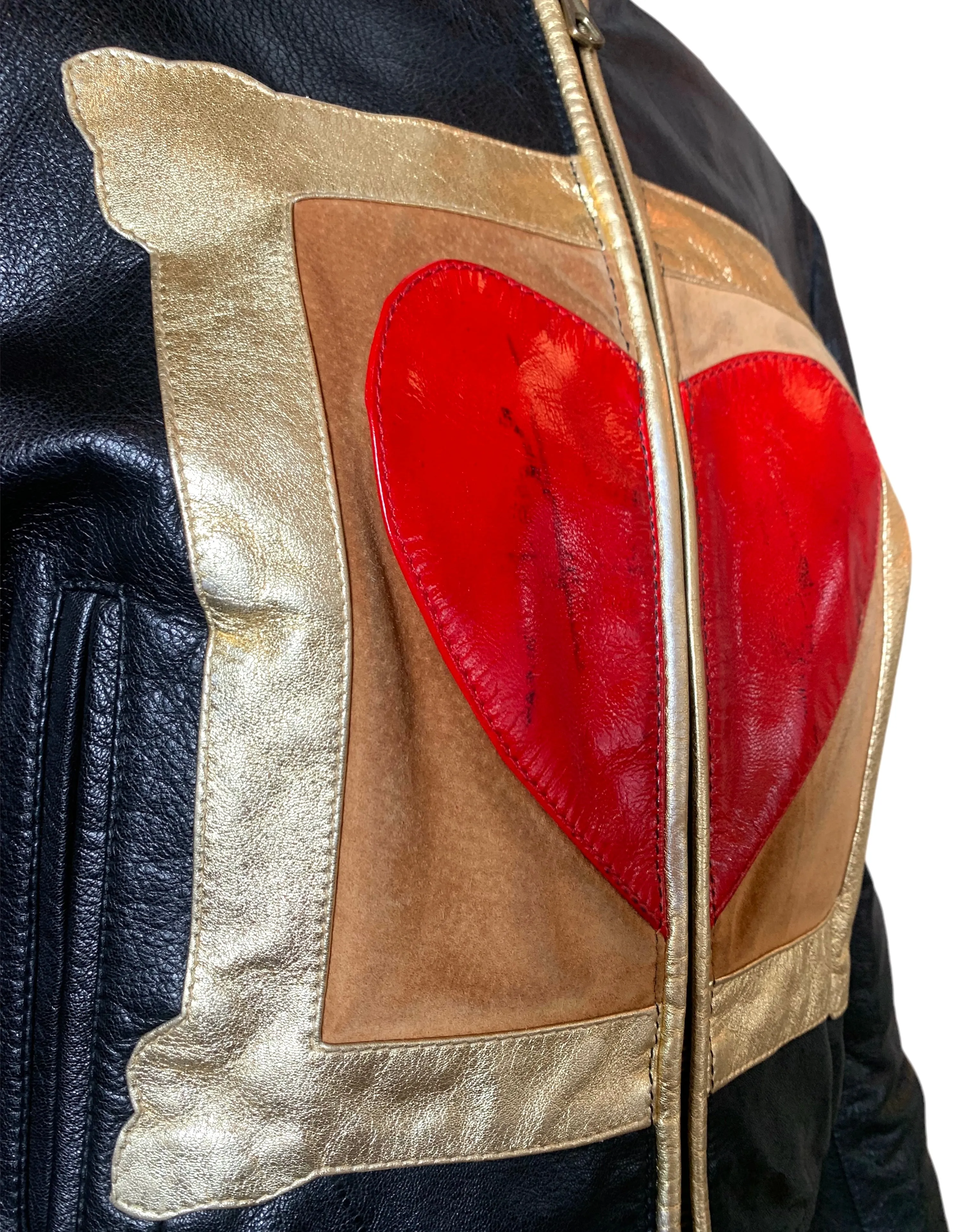 Moschino F/W 1990/1991 "Art Is Love" Leather Bomber Jacket