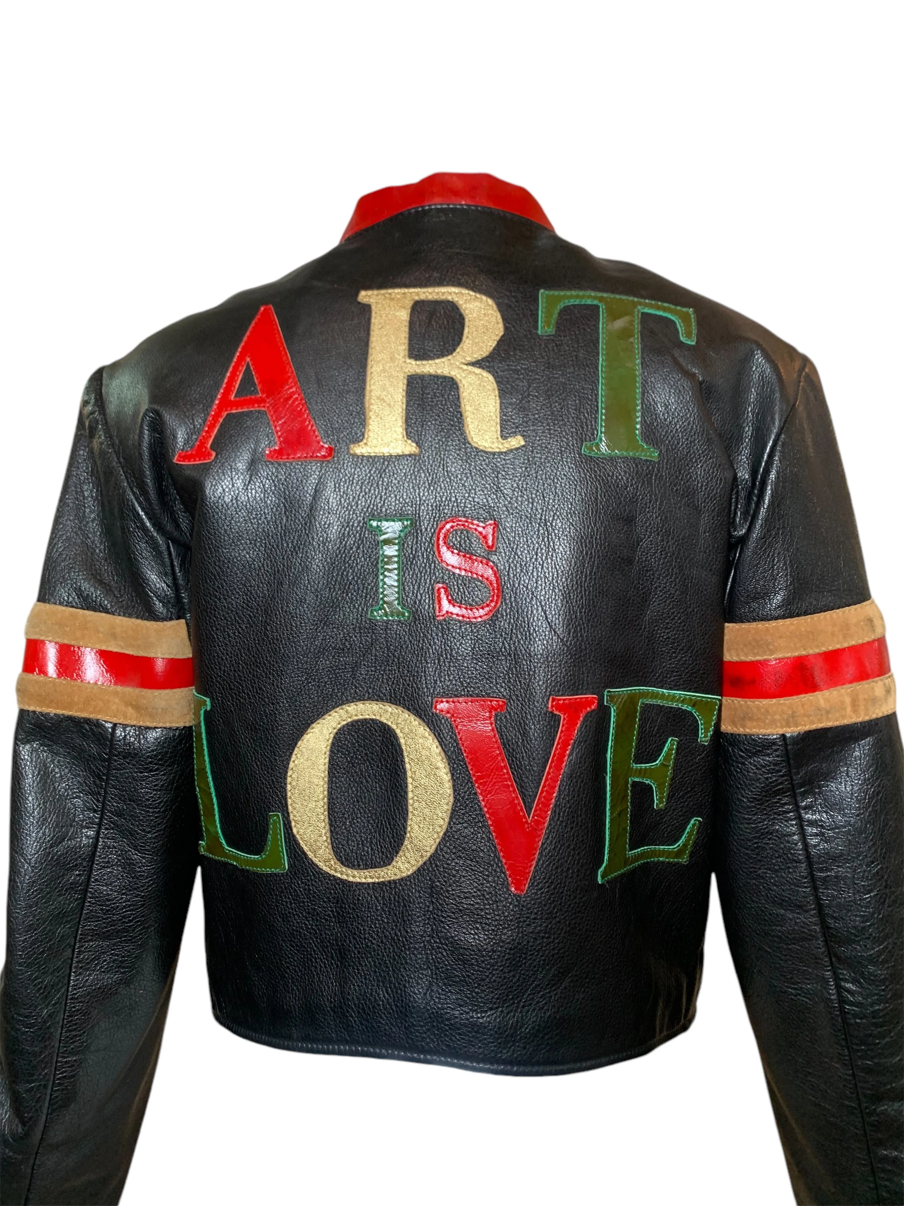 Moschino F/W 1990/1991 "Art Is Love" Leather Bomber Jacket