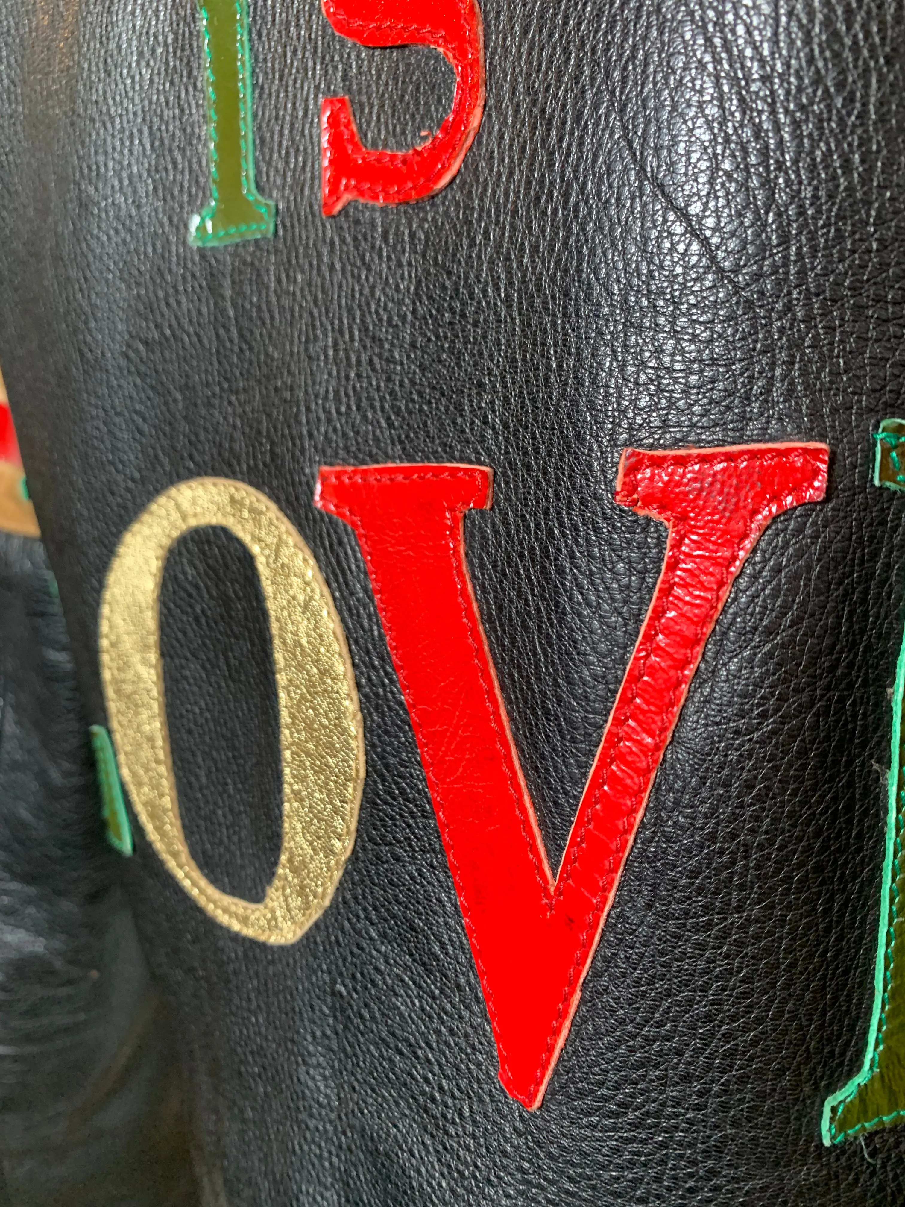 Moschino F/W 1990/1991 "Art Is Love" Leather Bomber Jacket