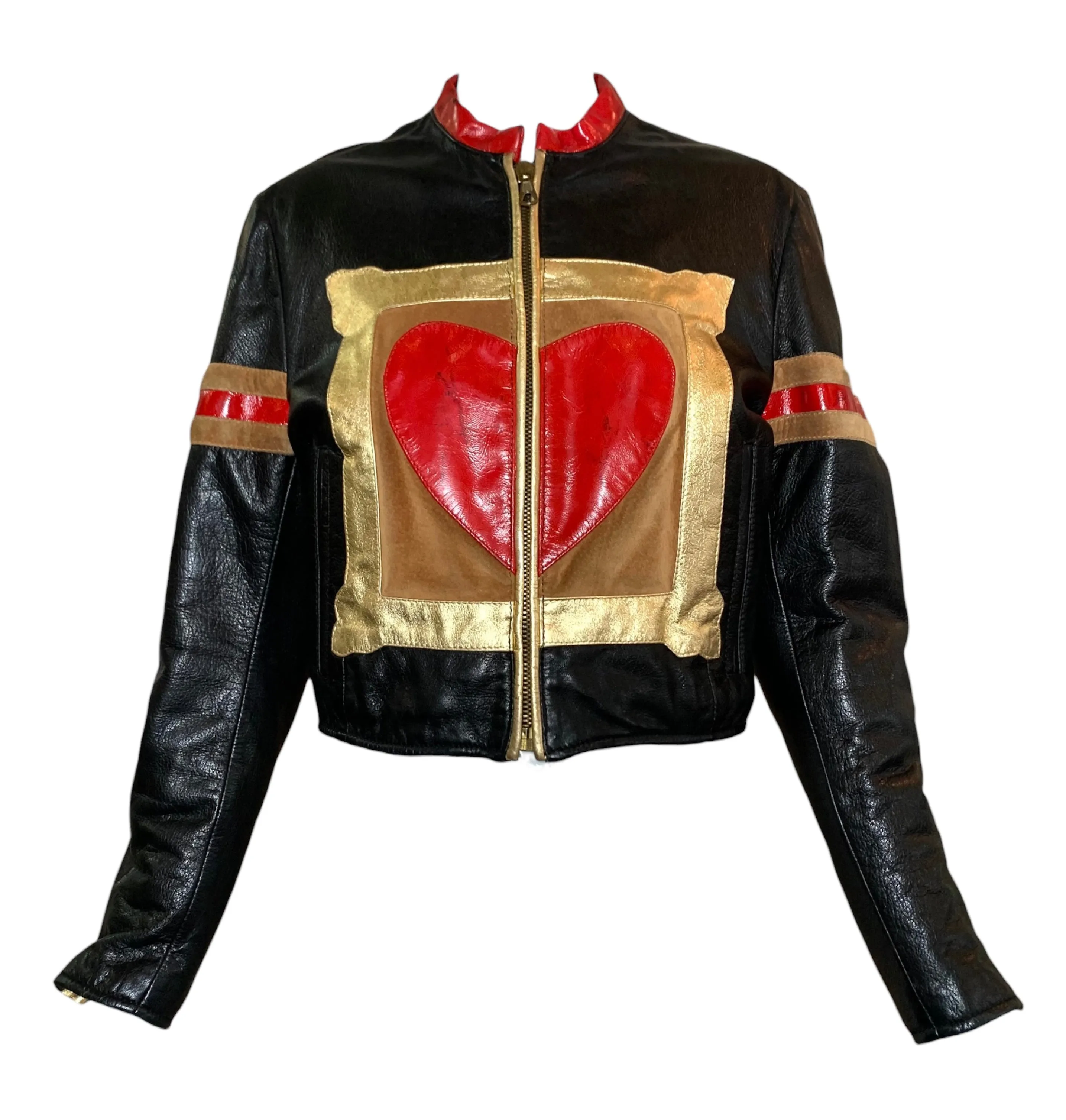 Moschino F/W 1990/1991 "Art Is Love" Leather Bomber Jacket