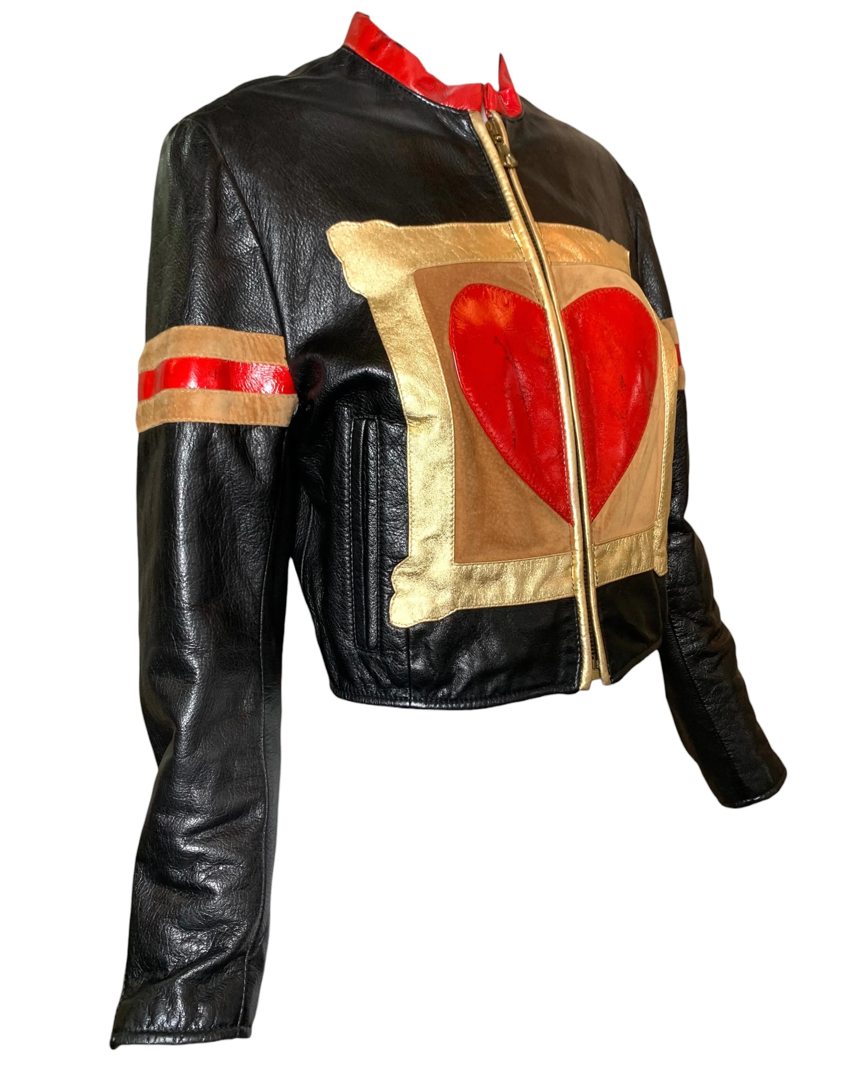 Moschino F/W 1990/1991 "Art Is Love" Leather Bomber Jacket