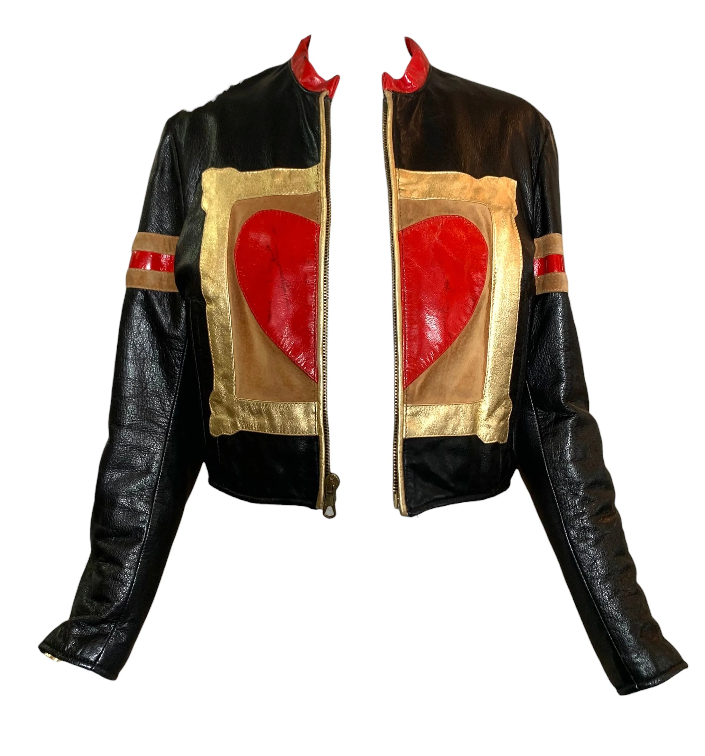 Moschino F/W 1990/1991 "Art Is Love" Leather Bomber Jacket