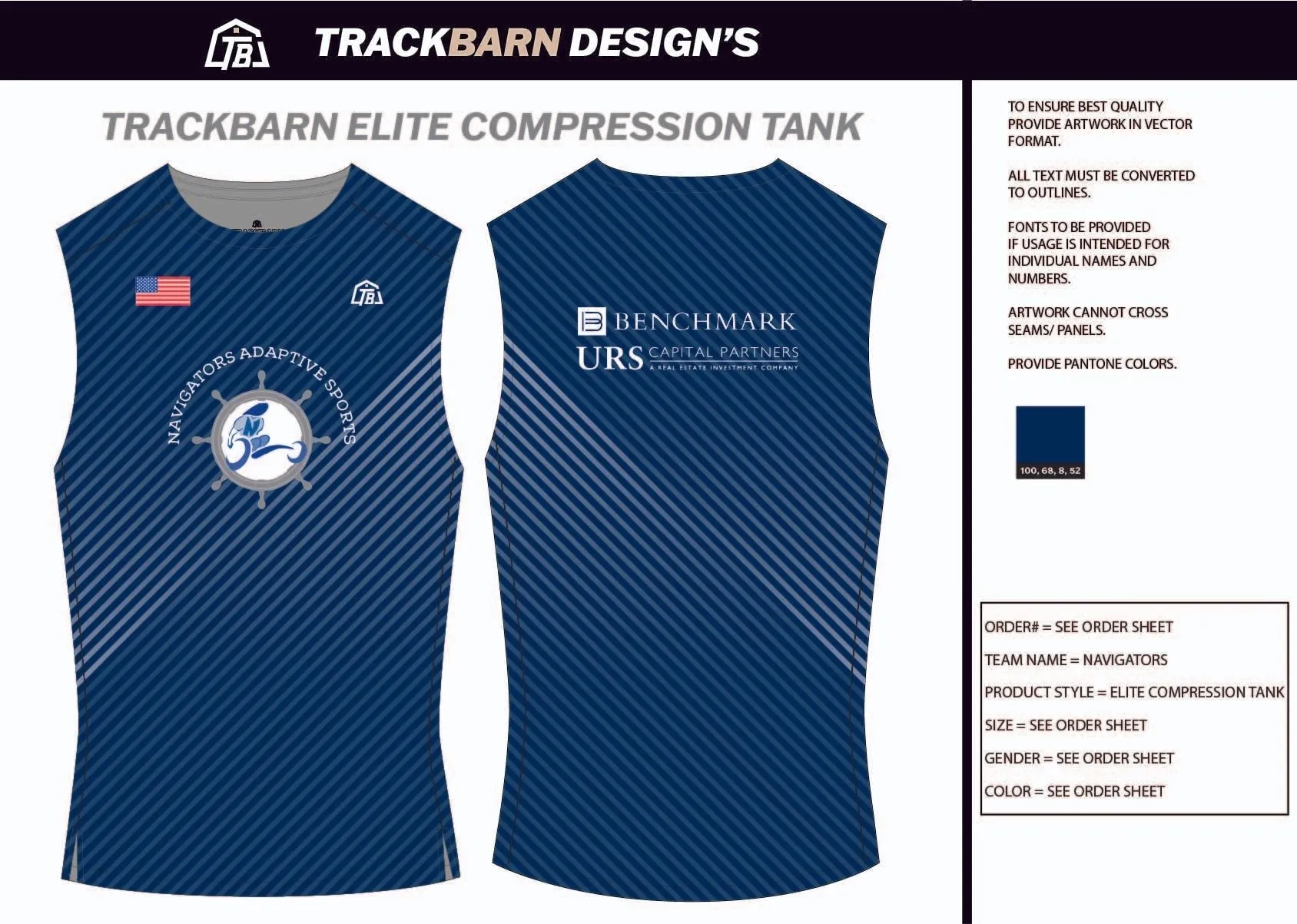 Navigators-- Mens Track Compression Tank