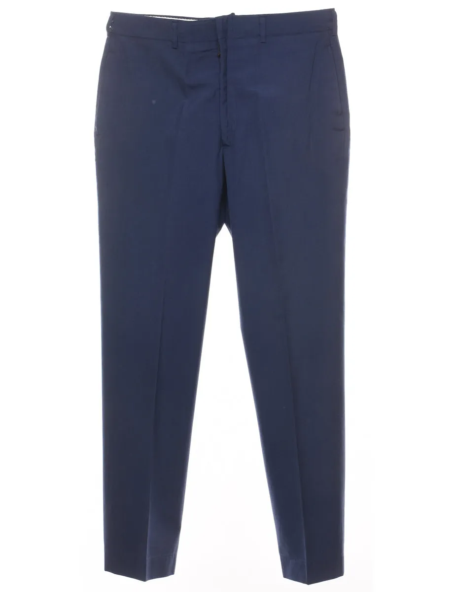 Navy Tapered Trousers - W32 L31