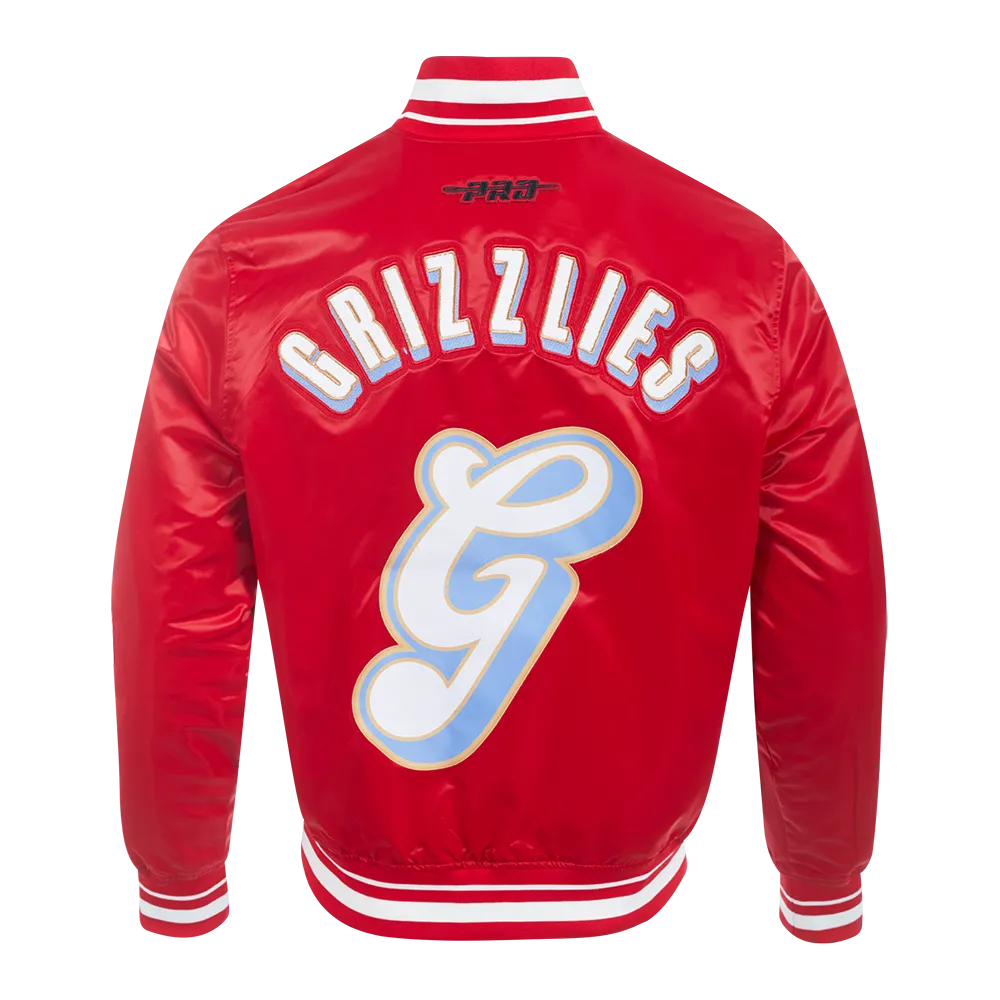 NBA MEMPHIS GRIZZLIES CITY EDITION 24-25 MEN'S RIB SATIN JACKET (RED)