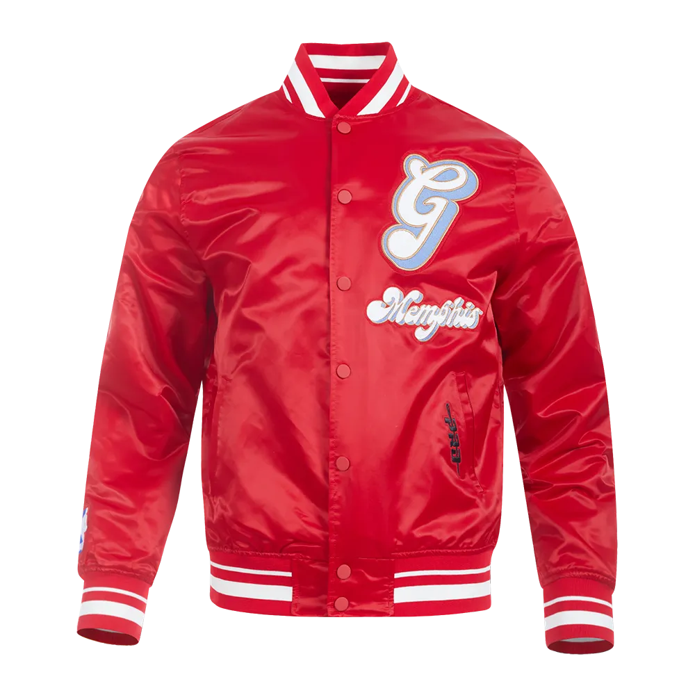 NBA MEMPHIS GRIZZLIES CITY EDITION 24-25 MEN'S RIB SATIN JACKET (RED)