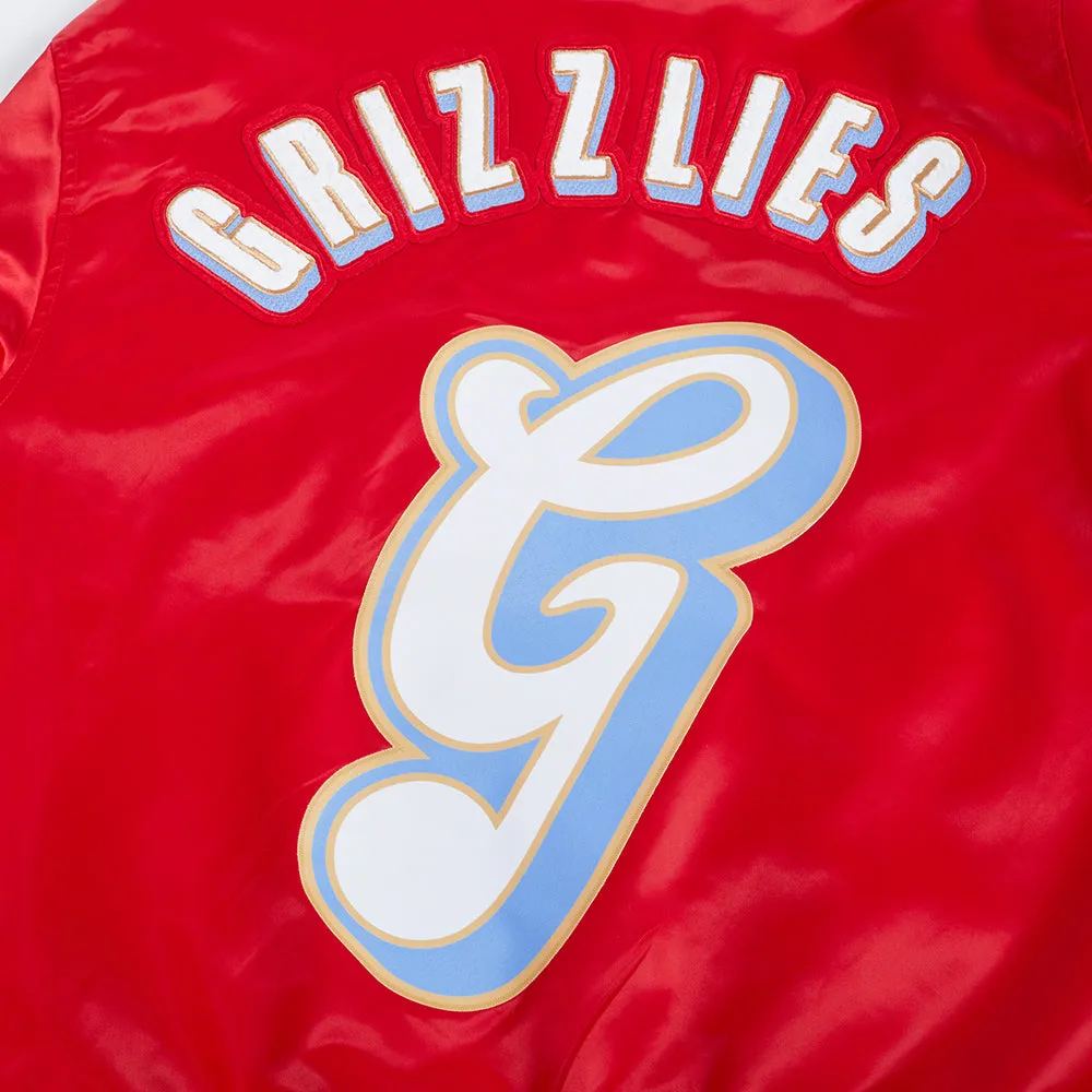 NBA MEMPHIS GRIZZLIES CITY EDITION 24-25 MEN'S RIB SATIN JACKET (RED)