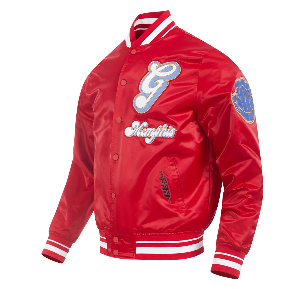 NBA MEMPHIS GRIZZLIES CITY EDITION 24-25 MEN'S RIB SATIN JACKET (RED)