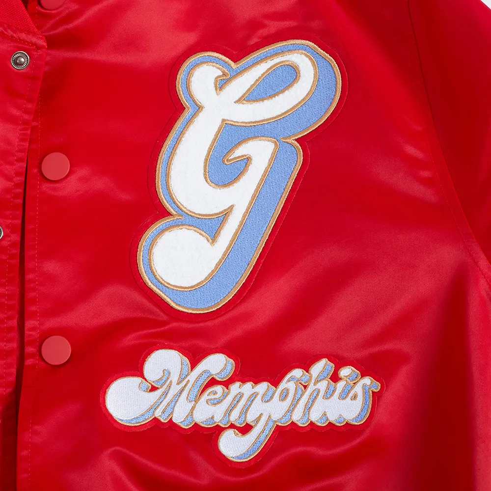 NBA MEMPHIS GRIZZLIES CITY EDITION 24-25 MEN'S RIB SATIN JACKET (RED)