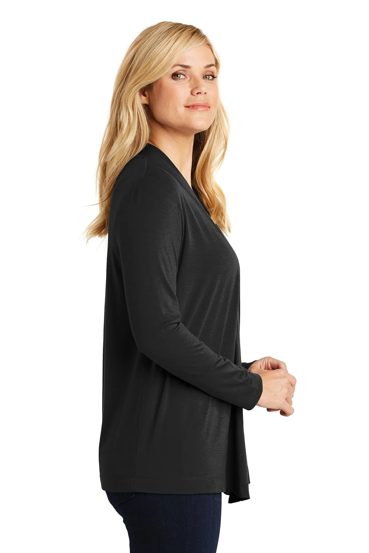 Port Authority Ladies Knit Cardigan, Black [Allied Residential]