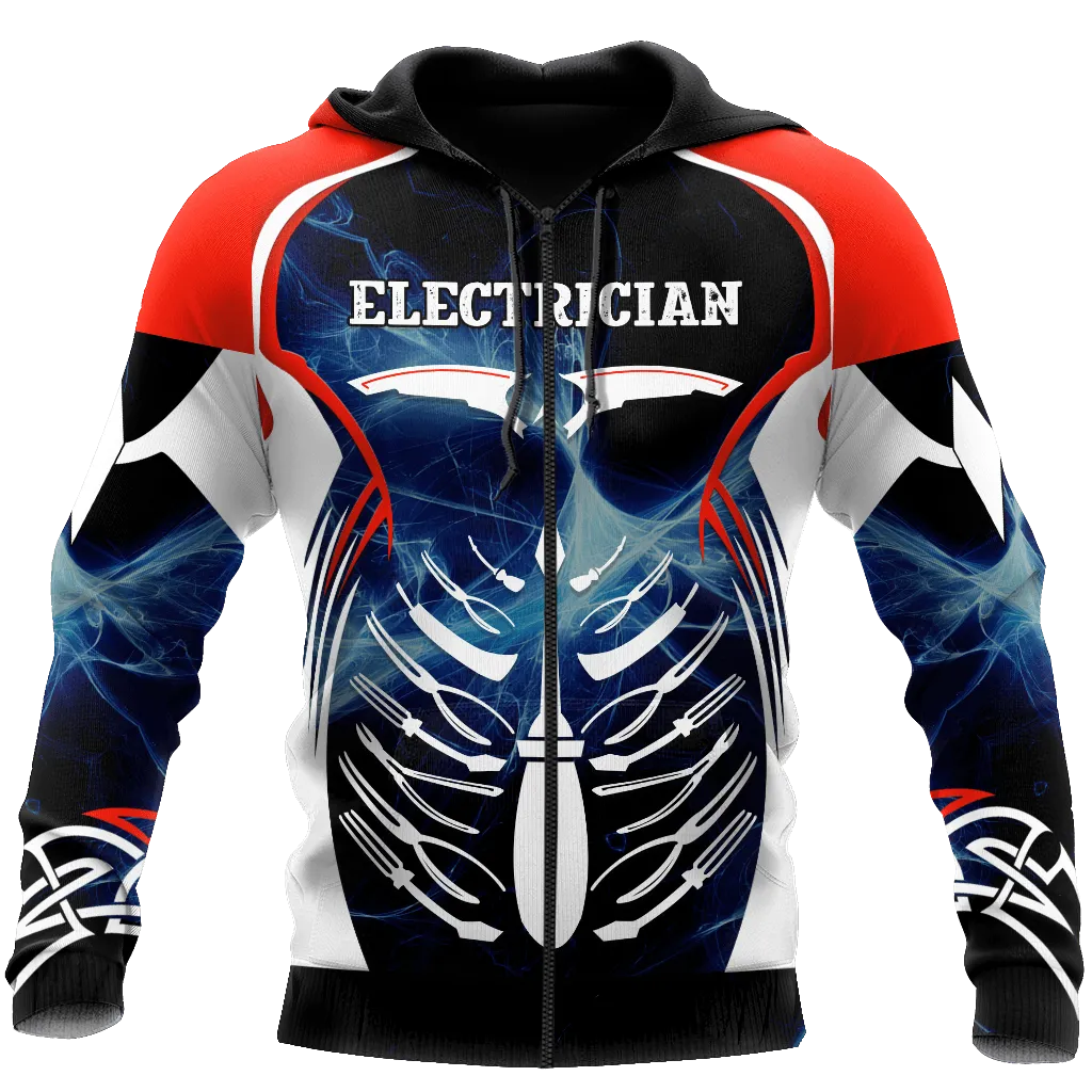 Premium Electrician XRAY Tool Bone All Over Printed Sweatshirt Zip Hoodie Shirts