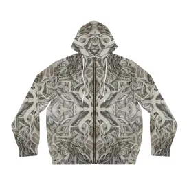 "Buds” - All Over Graphic Zip-Up Hoodie by Artist David Hilborn