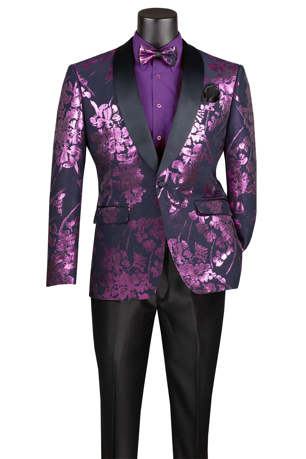 "Floral Fusion"Lavender Tuxedo Jacket (Separates)