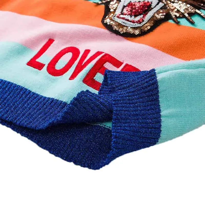 Rainbow Loved Tiger Knitted Sweater