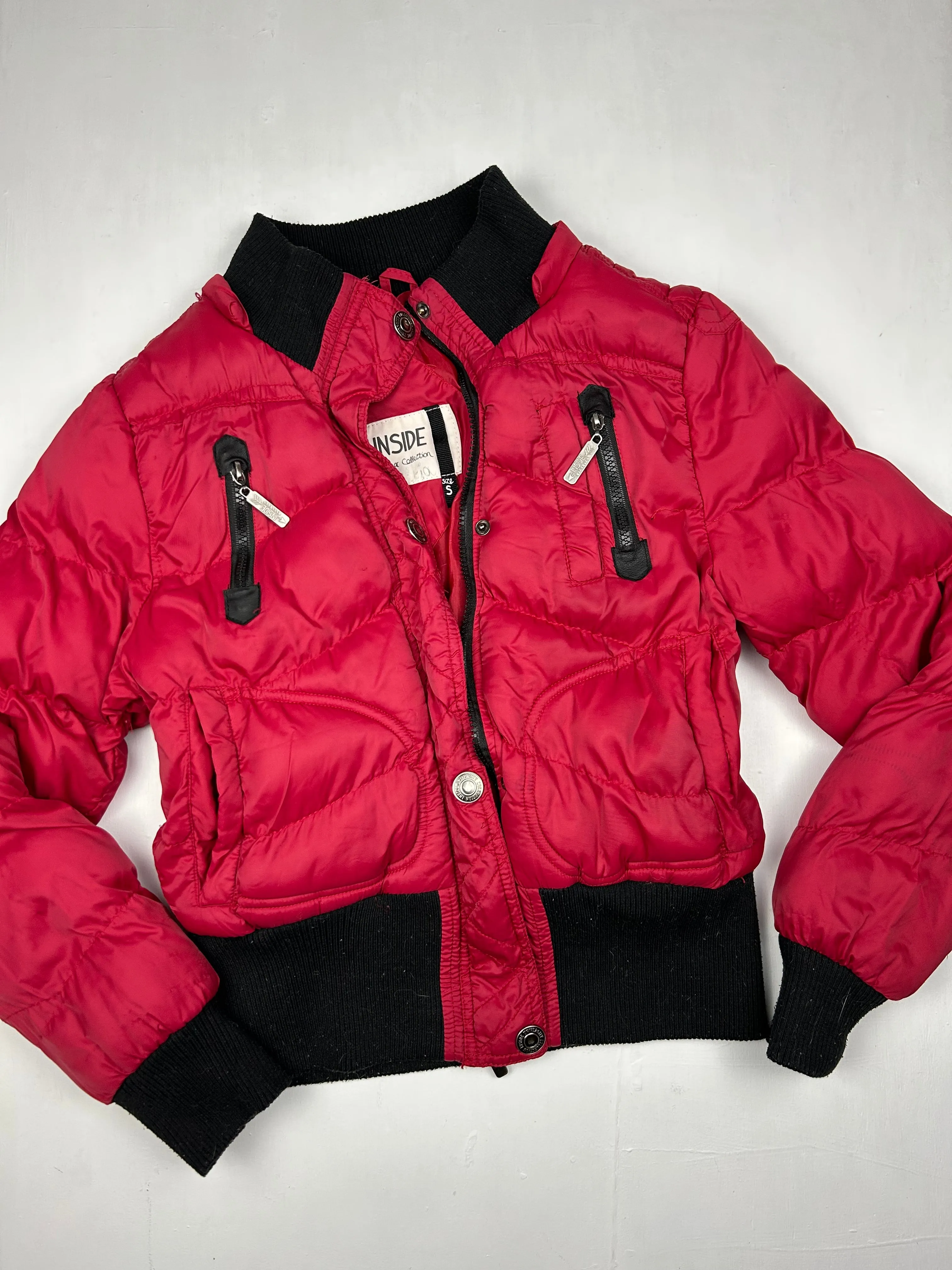 Red & black puffer jacket (S/M)