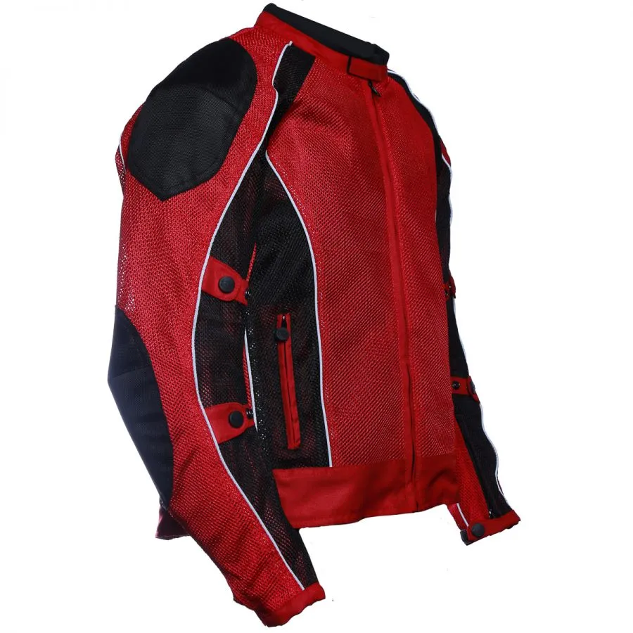 Red Summer Joy Mesh Motorcycle Jacket