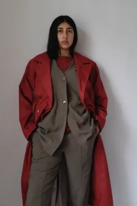 RED VINTAGE TRENCH COAT